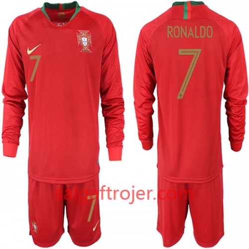 Portugal Fodboldtrøjer RONALDO 7 Børn Hjemmebanesæt VM 2018 Langærmet Portugal Fodboldtrøjer RONALDO 7 Børn Hjemmebanesæt VM 2018 Langærmet